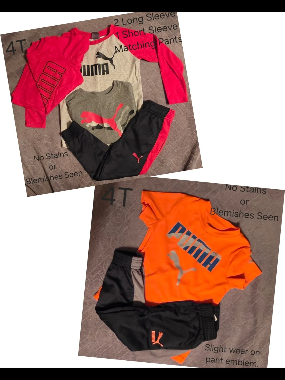Puma Kids Outfits in Bright Orange & Red,Black & Gray
